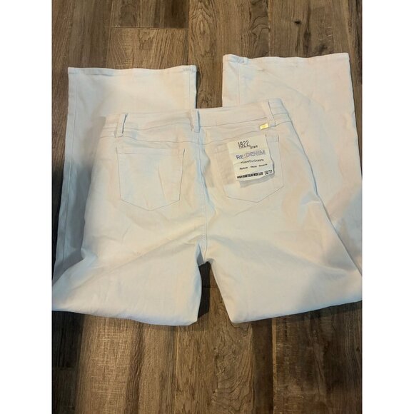 1822 Denim Womens White Wide-Leg Jeans Size 14/32 Cotton Blend Comfortable Fit - Picture 4 of 5